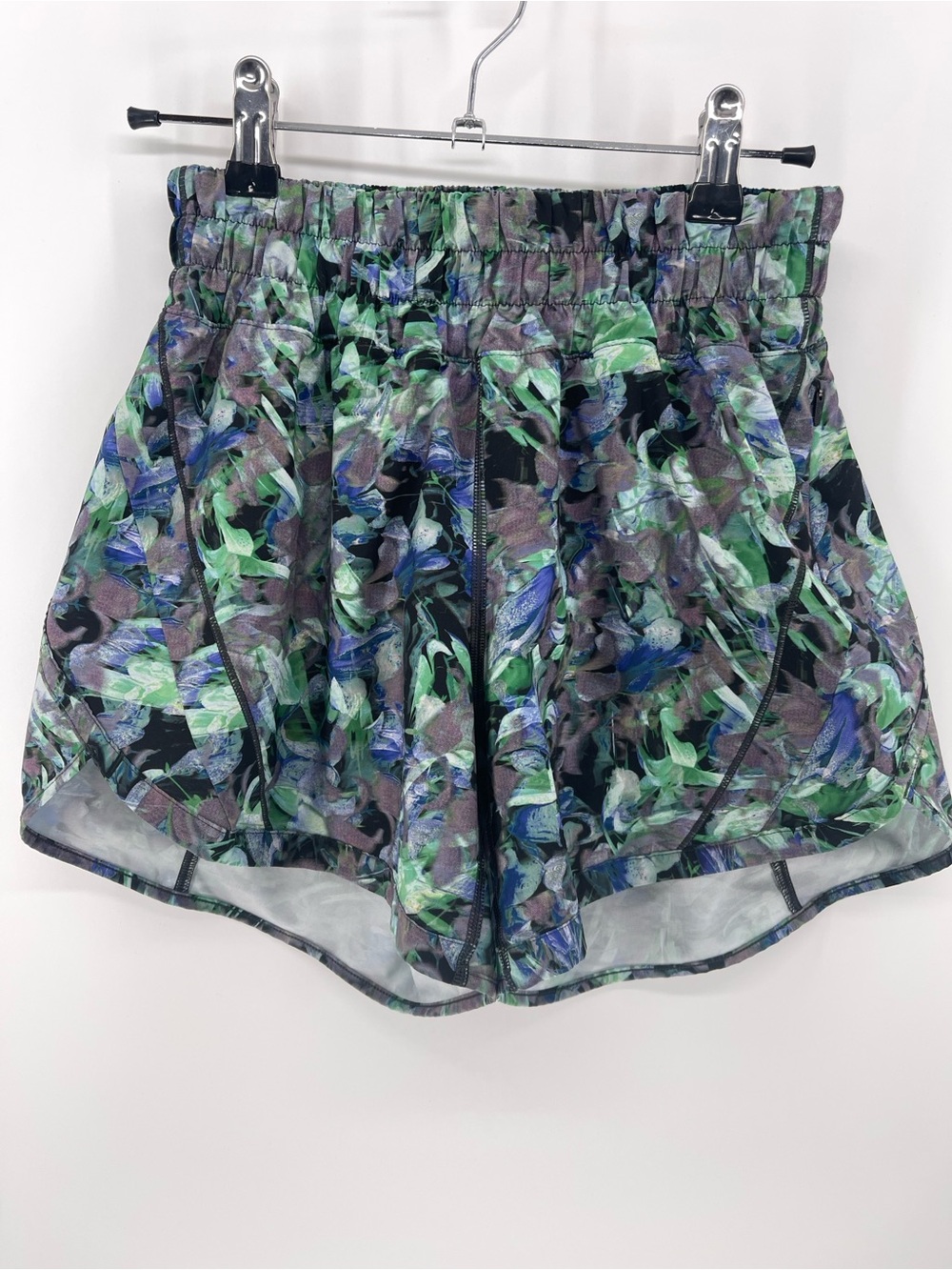 lululemon athletica Floral Leaf Print Athletic Shorts - Green & Blue